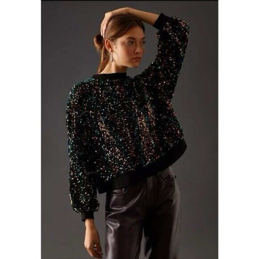 NWT Anthropologie Stella Nova Sequin Top Size 2 - Picture 4 of 11